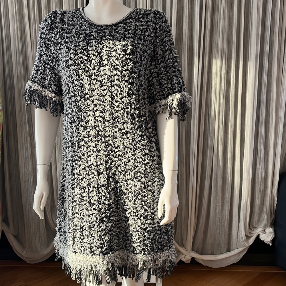 Authentic Chanel brand new & tag unique woven every inch of dress spelled Chanel